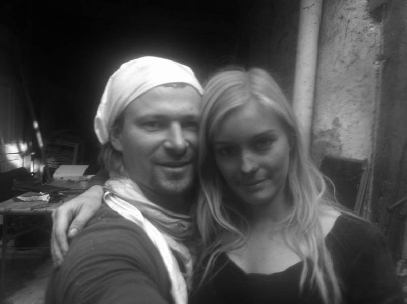 Julia und Filip während der Bauphase